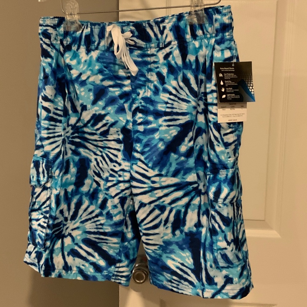 Blue Tie-Dye Men's Swim Shorts
